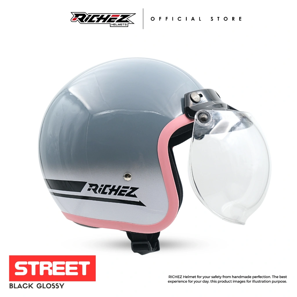 Helm Bogo Classic Dewasa Full Leher Pria Wanita Cepol Model Terbaru SNI #6