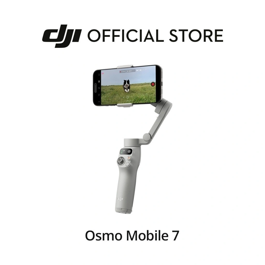 DJI Osmo Mobile 7 - Smartphone Gimbal Stabilizer | Native Tracking With Integrated Audio & Lighting Capabilities | Robust 3-Axis Gimbal Stabilization | Built-in Extension Rod & Tripod