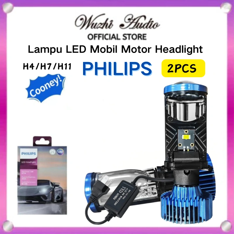 Wuzhi Audio | Lampu Depan LED Philips PHILIPS Toyota Asli 100W H4 H7 H11 Lampu Putih 6500K Lampu Kabut Lampu Mobil Super Terang