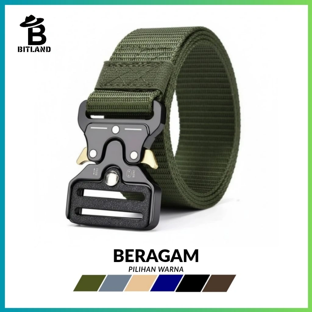 BITLAND Ikat Pinggang Pria Tactical Military Canvas Premium - Sabuk Kepala Metal-HJY-1/AH-46-1