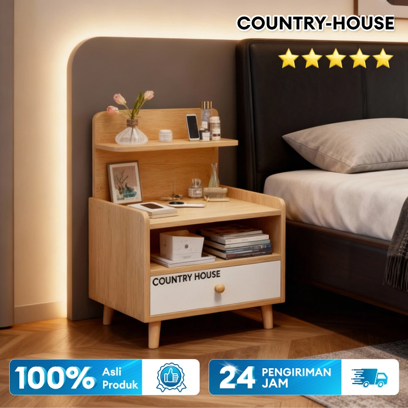COUNTRY-HOUSE Meja Nakas Bedside Table Meja Samping Kamar Tidur Meja Nakas Serbaguna