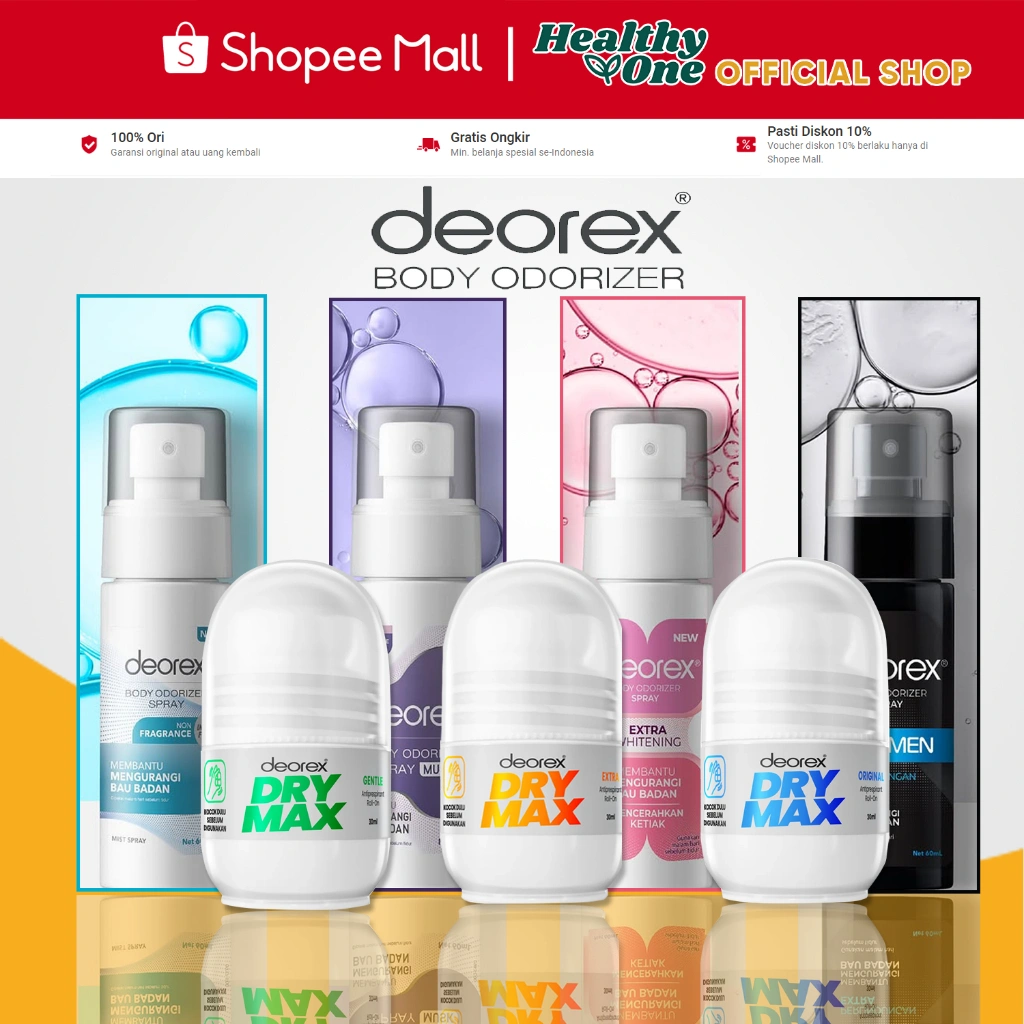 Deorex DryMax Orginal/Gentle/Extra/Clinical AntiPerspirant Deodorant Roll on 30ml/Solusi Keringat Berlebih dan Bau Badan/Dry Max
