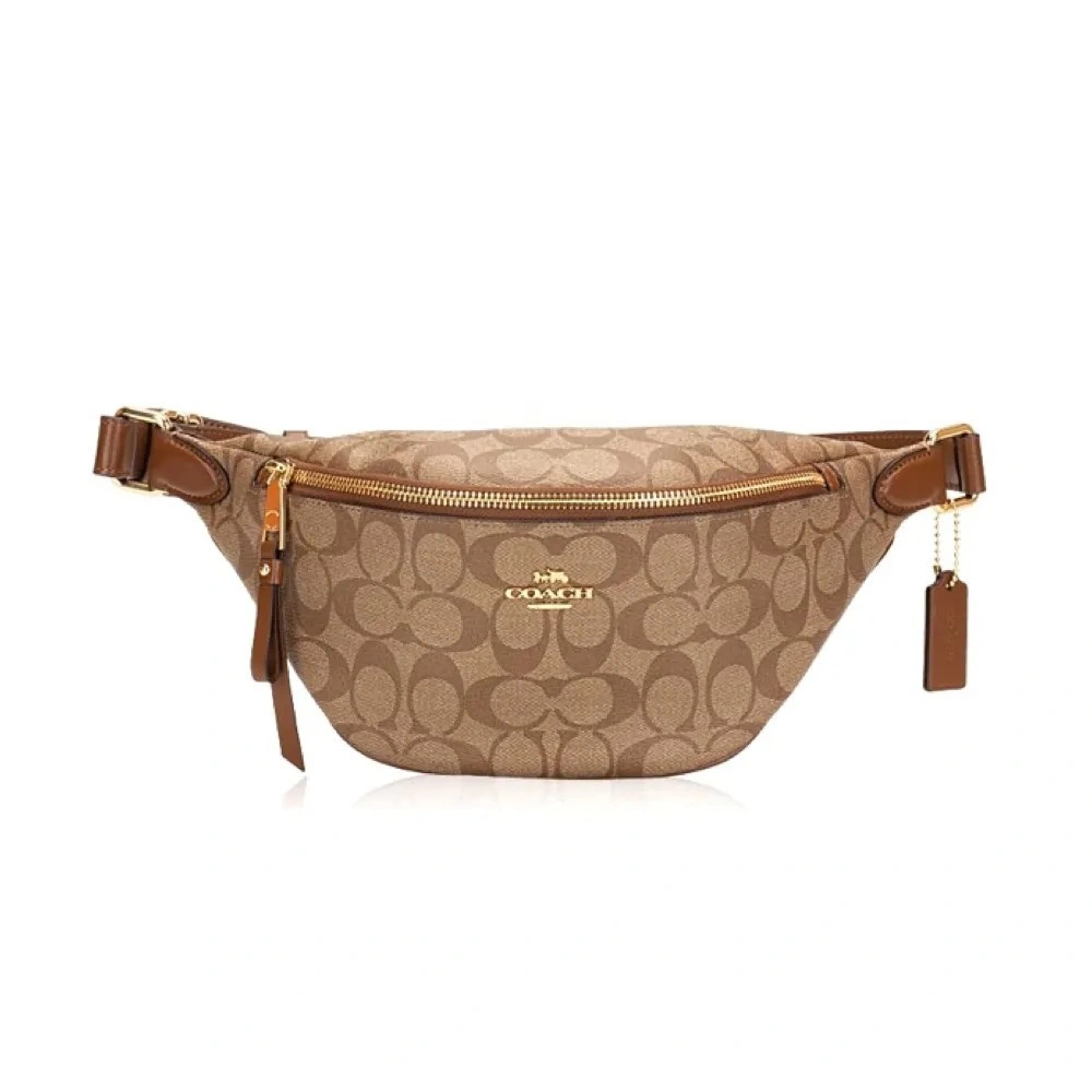 COACH Belt Bag In Signature Canvas Coach Waistbag Cocok Untuk Pria Dan Wanita Tas Pinggang Pria Brown