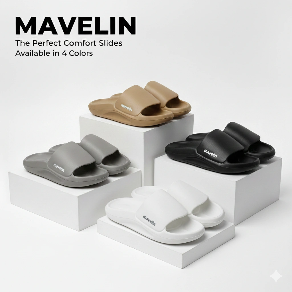 Mavelin Keezy Sandal Slide Pria Tebal Empuk Anti Slip Original Sendal Dewasa Casual Comfort Slides