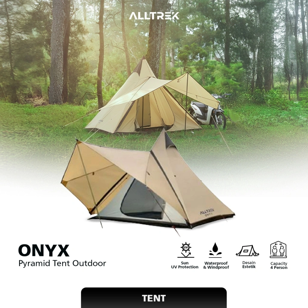 ALLTREK Tenda Camping ONYX Pyramid Tent Outdoor Double Layer 4 Person