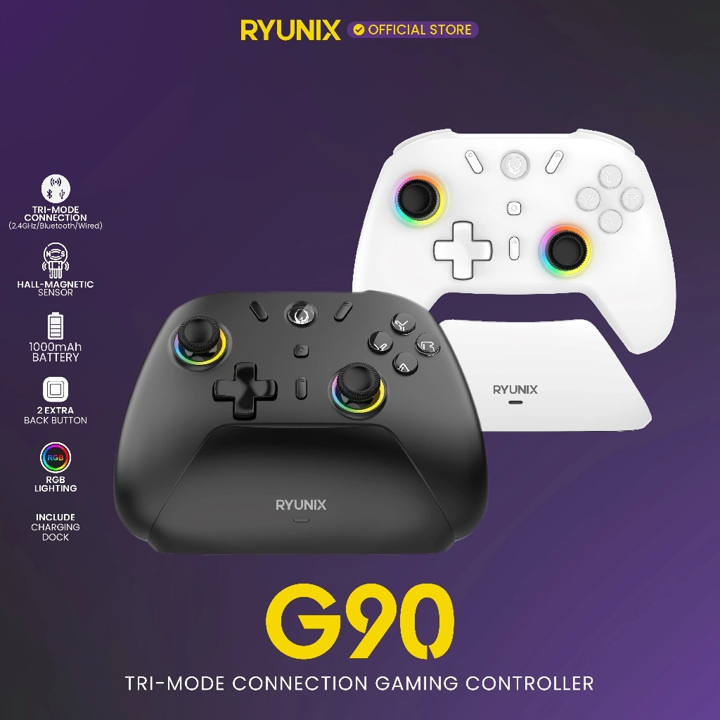 Sades Ryunix G90 Gamepad Hall Effect Tri Mode Gaming Controller