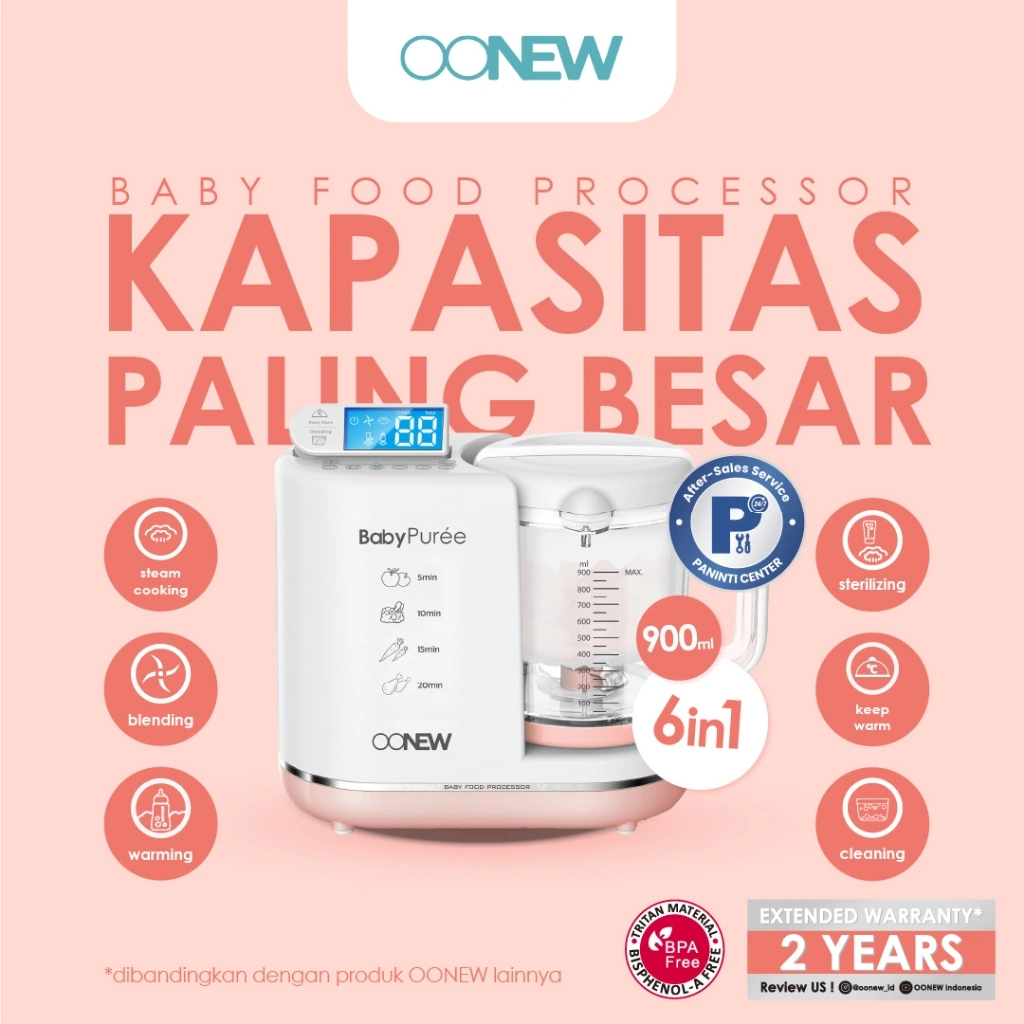 BabyPuree by OONEW Michelin Series - Pink Salmon / Baby Food Processor / Alat Pembuat MPASI