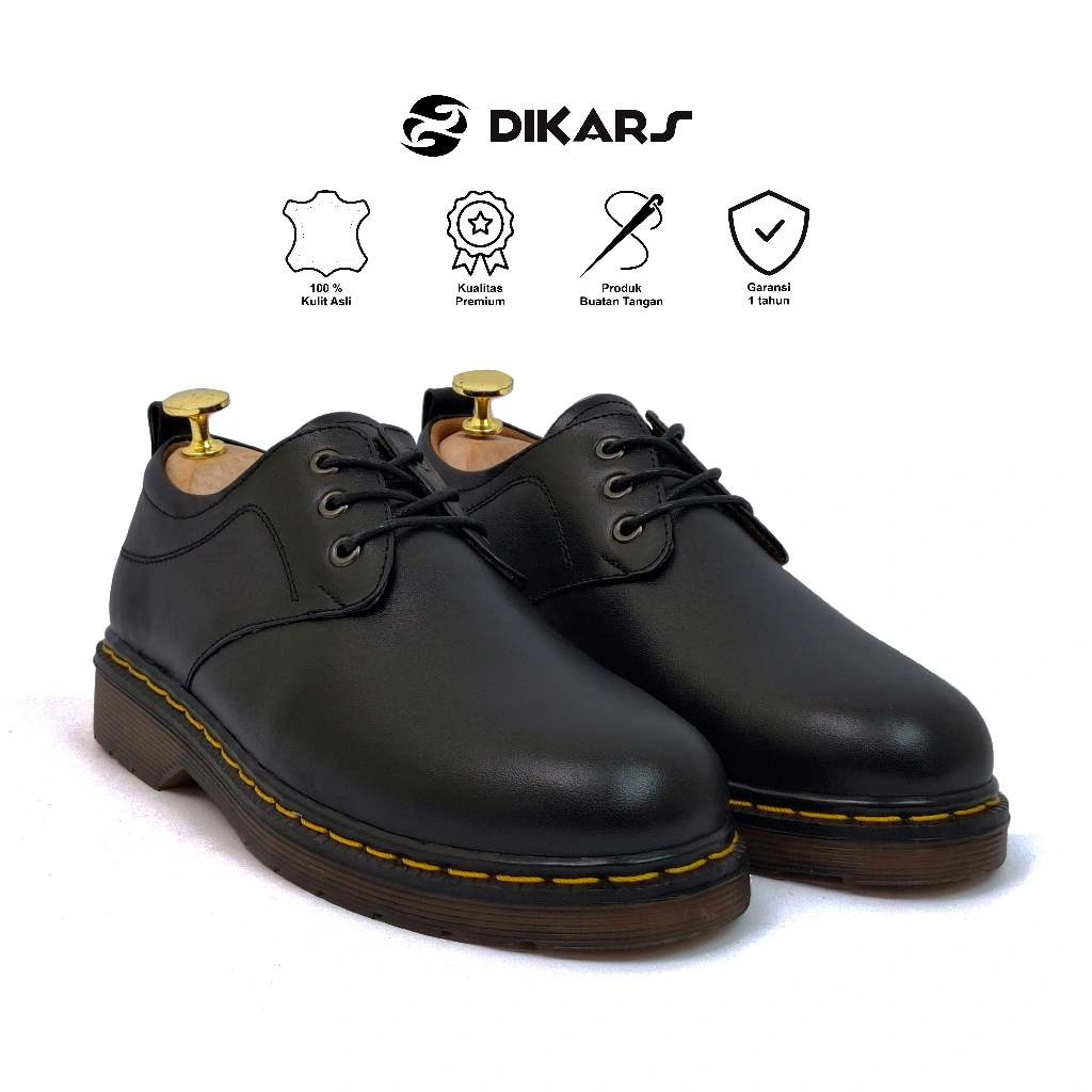 DIKARS Alphadoc G.2 - Sepatu Formal Docmart Derby Low Boots Kulit Asli Pantofel Kerja Pria Wanita
