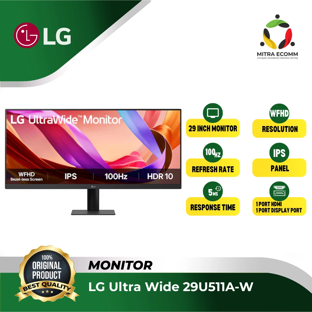 LED Monitor LG 29U511A-B 29” IPS UltraWide WFHD HDR10 Cocok Office & Editing