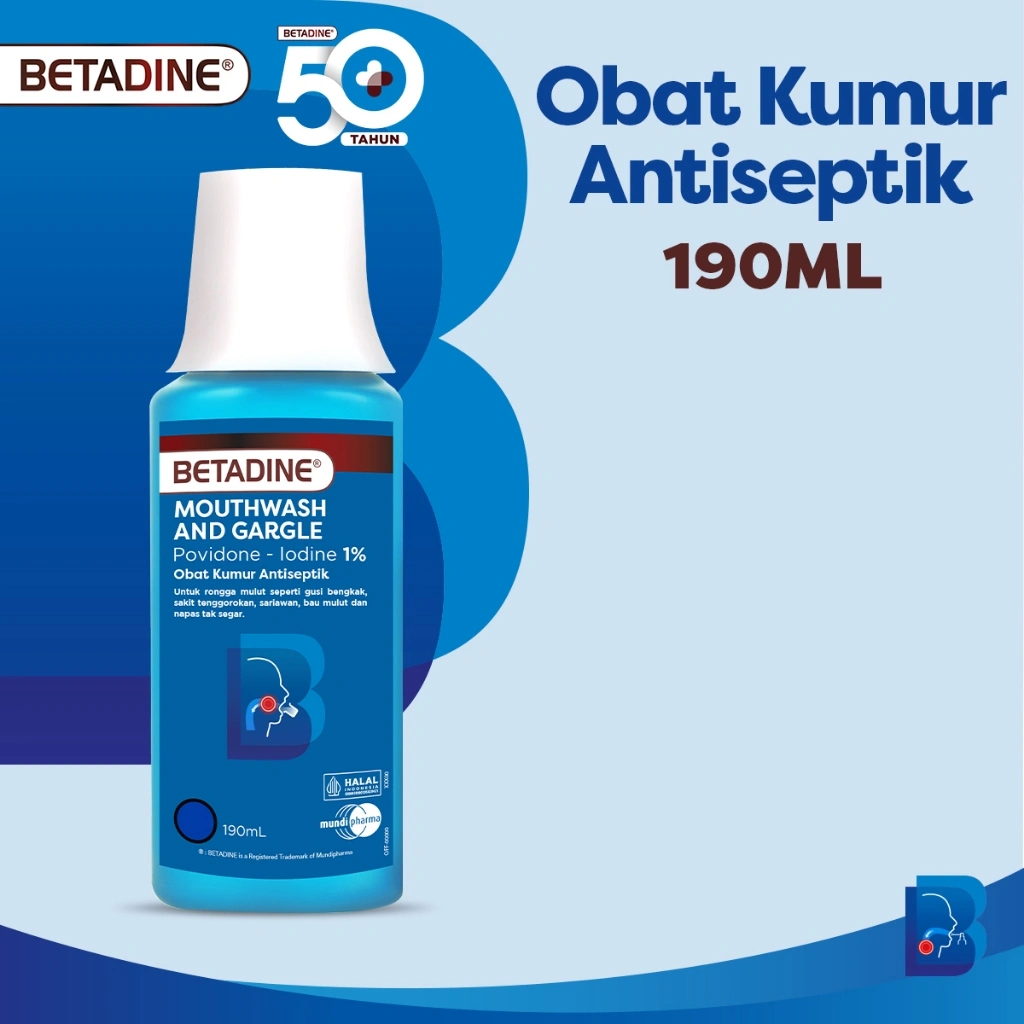 BETADINE MOUTHWASH & GARGLE Obat Kumur Antiseptik 190ml