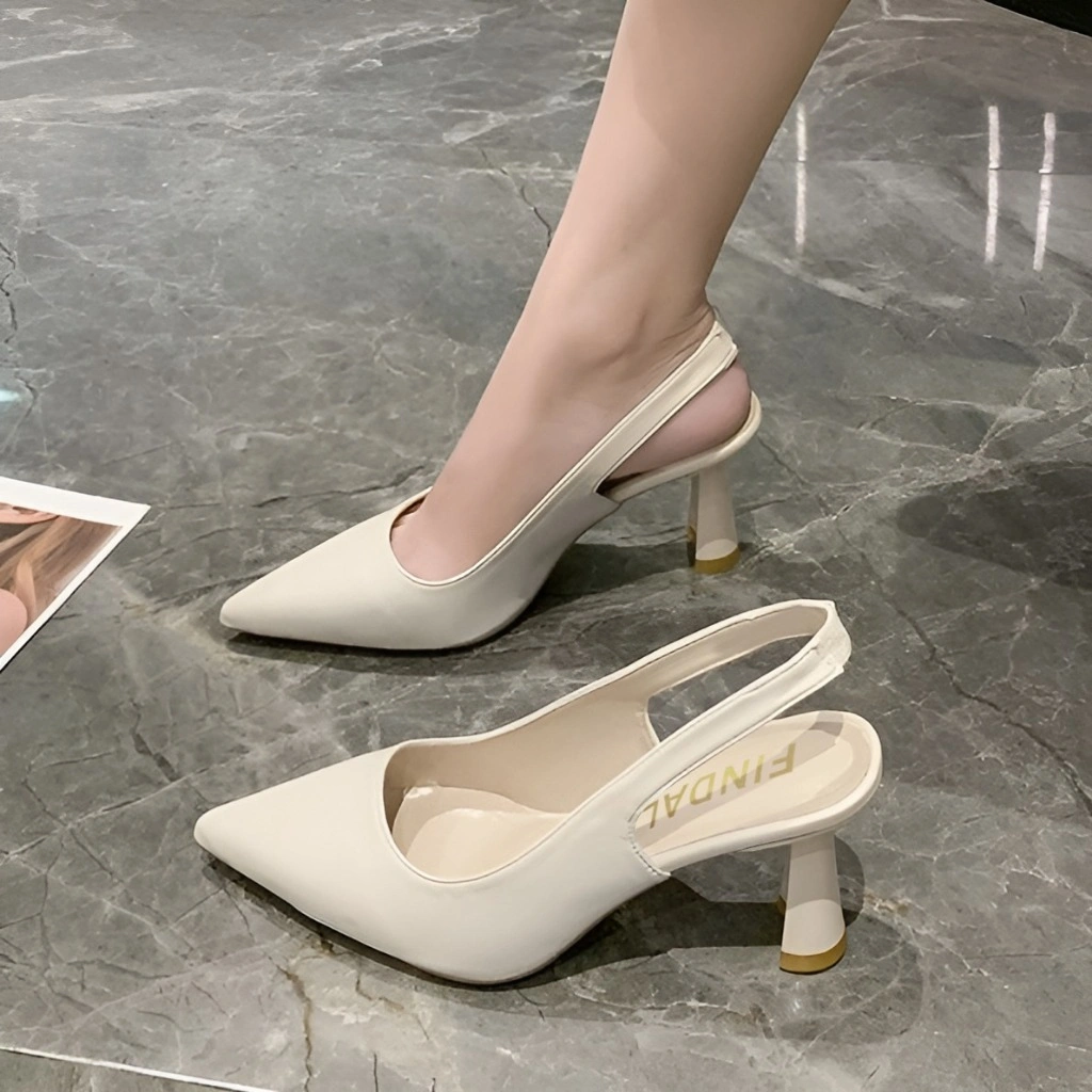 FINDAL Mules Heels Wanita Sepatu Hels 8cm High Hils Tali Cewek Kasual HI-052