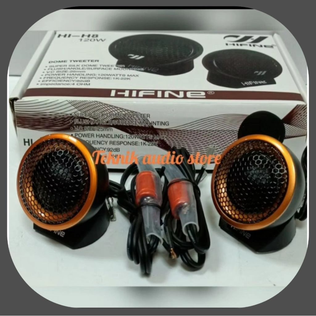 Tweeter Car Audio Mobil Hifine super dome tweeter HI-H8-Soft Dome Black original product