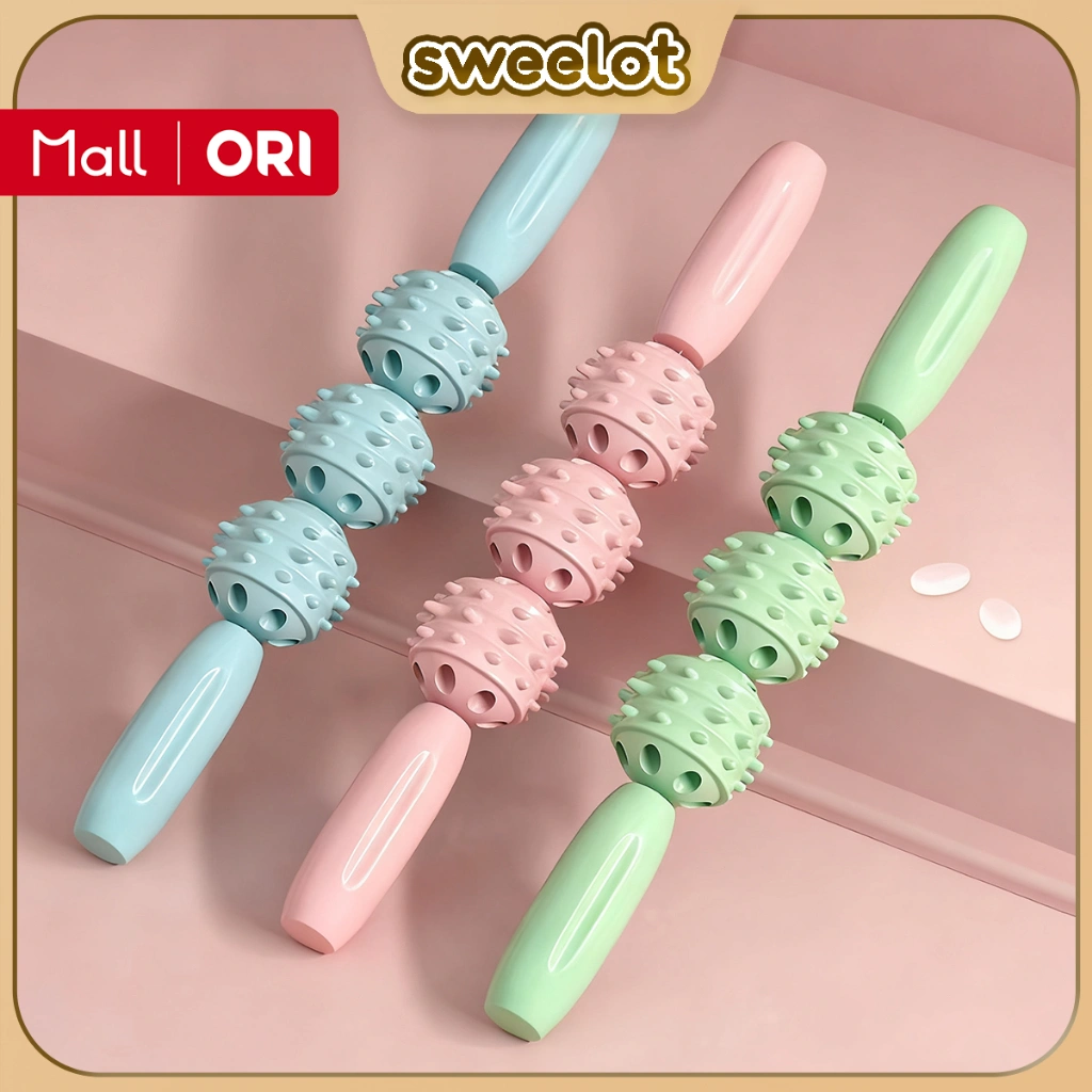 Alat Bantu Pijat Rol Busa Profesional dengan Roda Bergigi dan Cincin Penjepit untuk Relaksasi Otot dan Pembentuk Betis