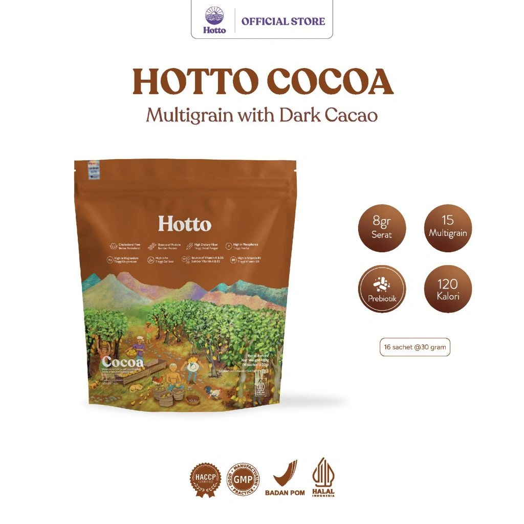 Hotto Cocoa Multigrain with Dark Cacao 1 Pouch