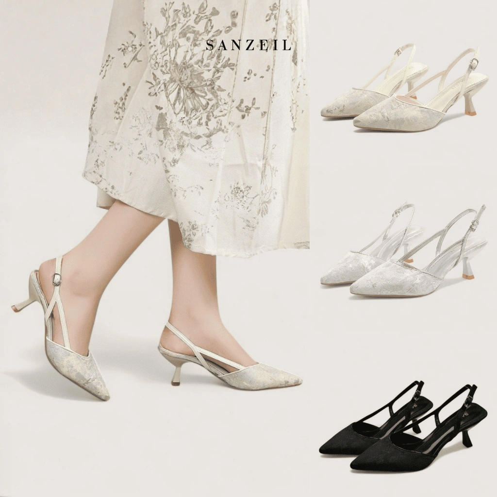 SANZEIL Arin Heels Wanita 3cm & 5cm Size 35-41 Sling Back 3779