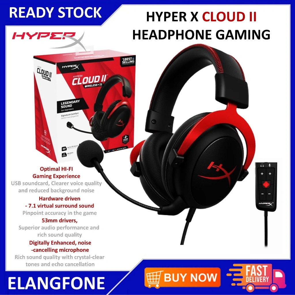 HyperX Cloud II & III Gaming Headset Cloud 2 & 3 Wired Noise Cancelling Game Headphone with Mic