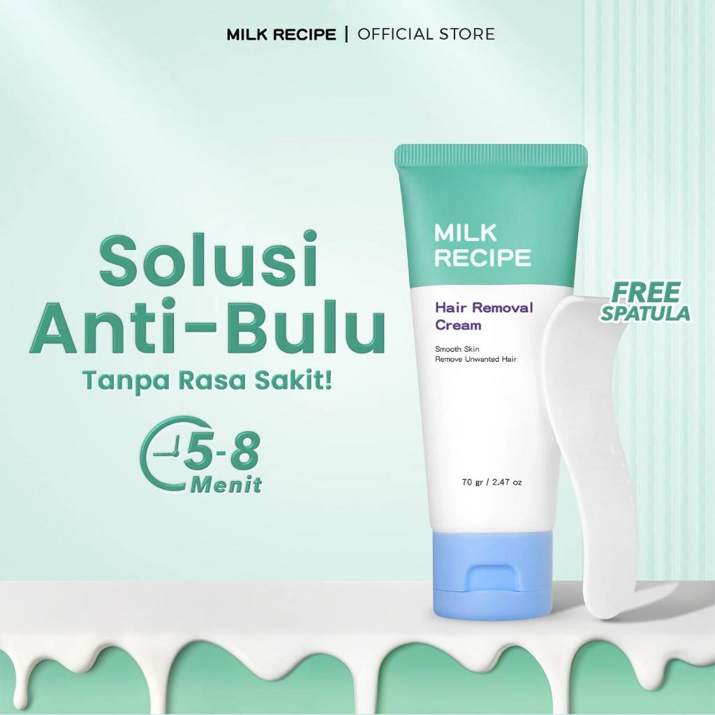 Milk Recipe Hair Removal Cream 70gr Krim Penghilang Bulu Perontok Original