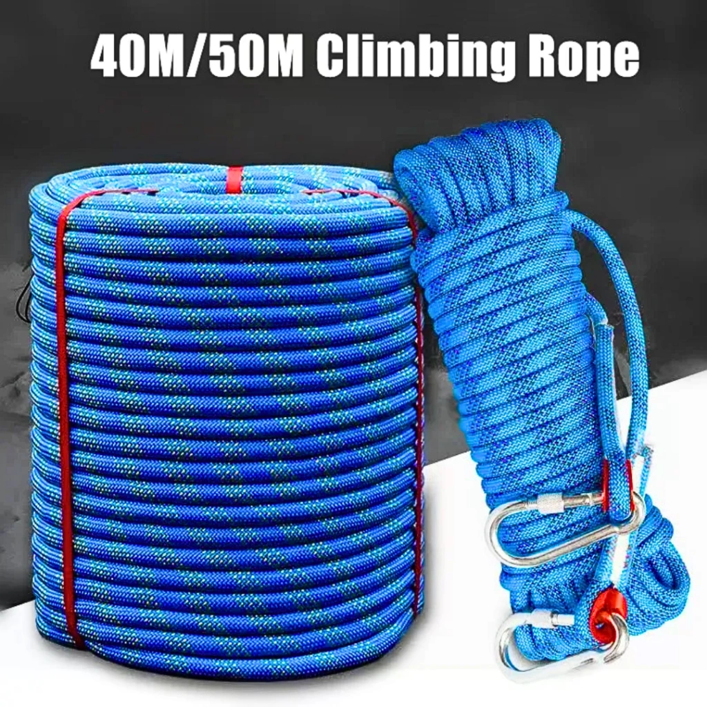 MALL TaffSPORT Tali Panjat Tebing Climbing Paracord tambang keluh sapi kuat 50 meter Climbing 12mm
