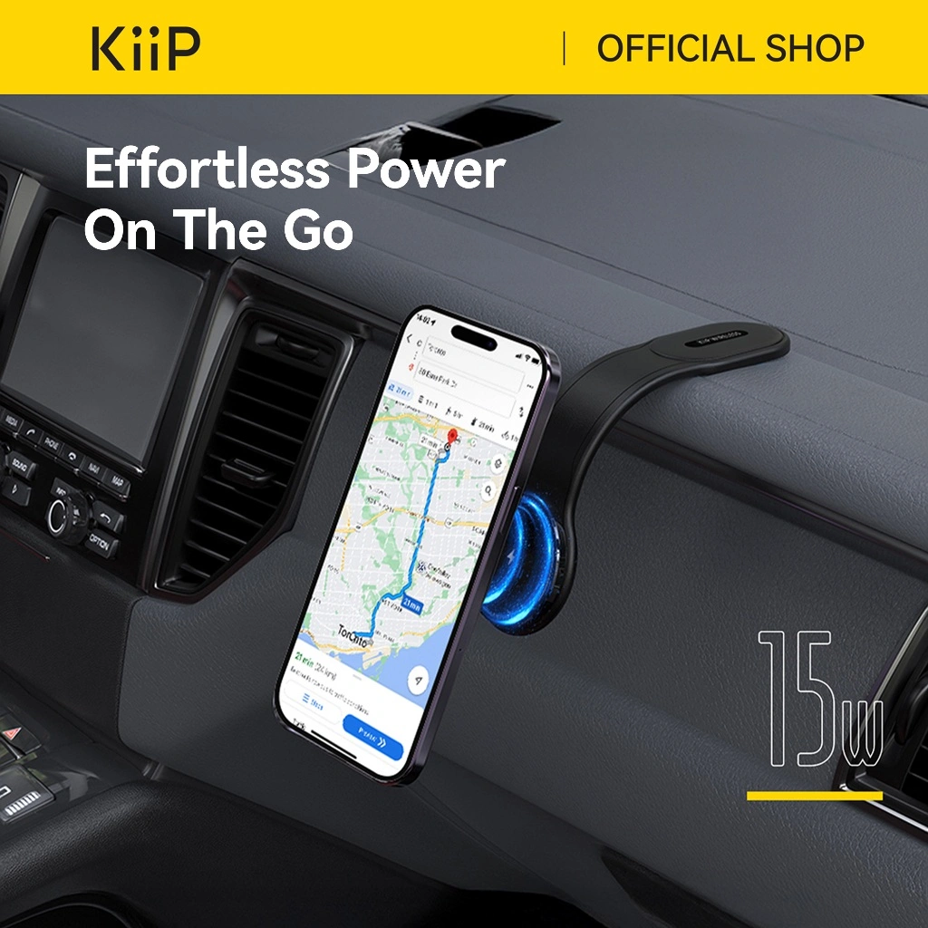 KiiP Wireless MCH05 Pro 2in1 Wireless Charging Car Phone Holder Dashboard Magsafe Foldable Aksesoris