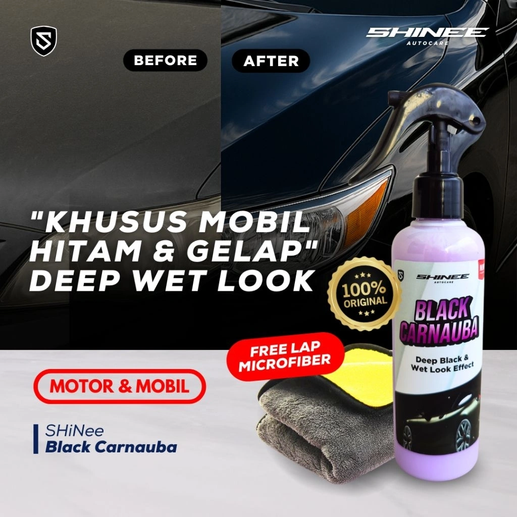 Black Carnauba SHinee | Pengkilap Wax Body Mobil Motor Warna Hitam Wet Look - Pengkilat Poles Mobil