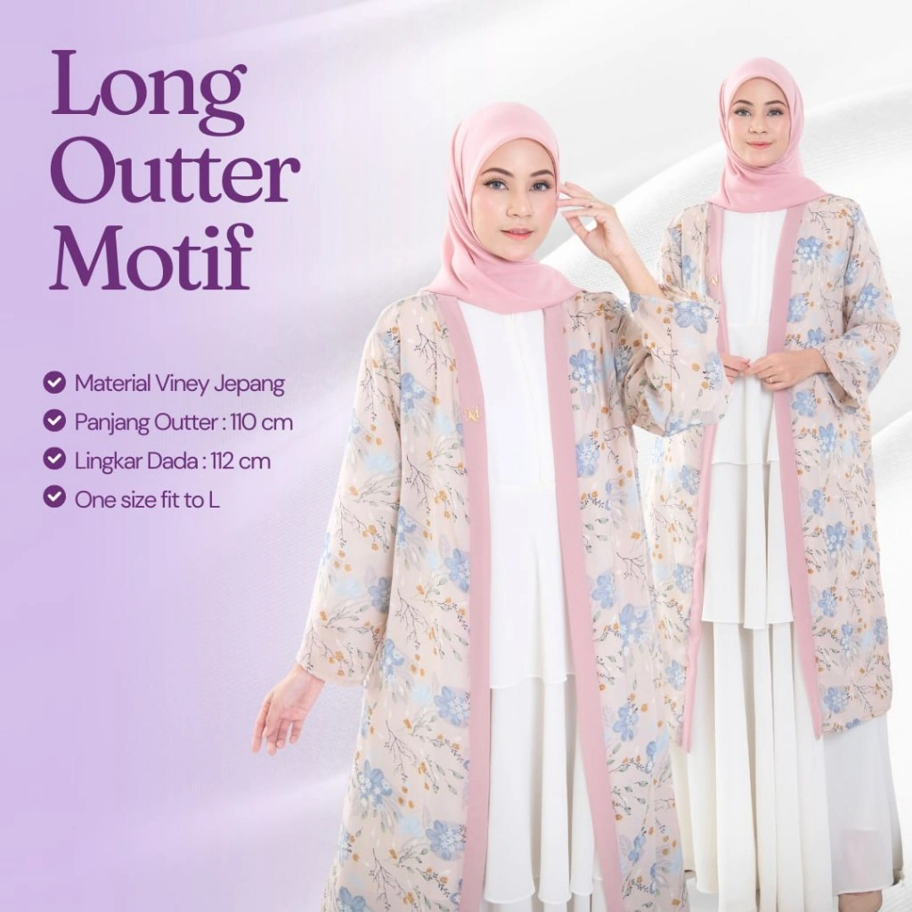 Milyarda Long Outter Motif Outer Cardigan