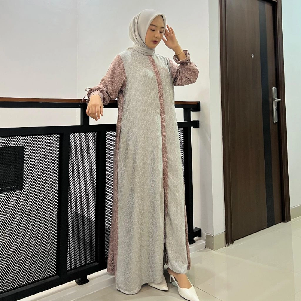 ALUNA DRESS motif rayon jacquard motif embos