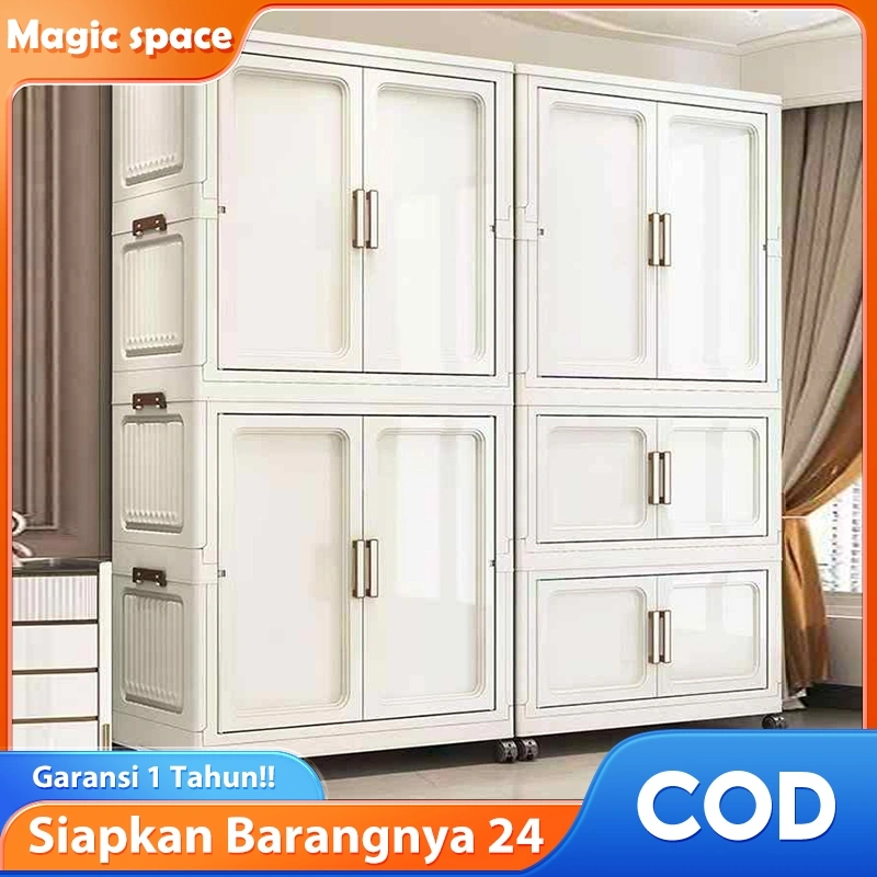 Ekstra Besar 70cm Lemari lipat putih tebal dengan kapasitas besar/Lipat Lemari Baju Anak