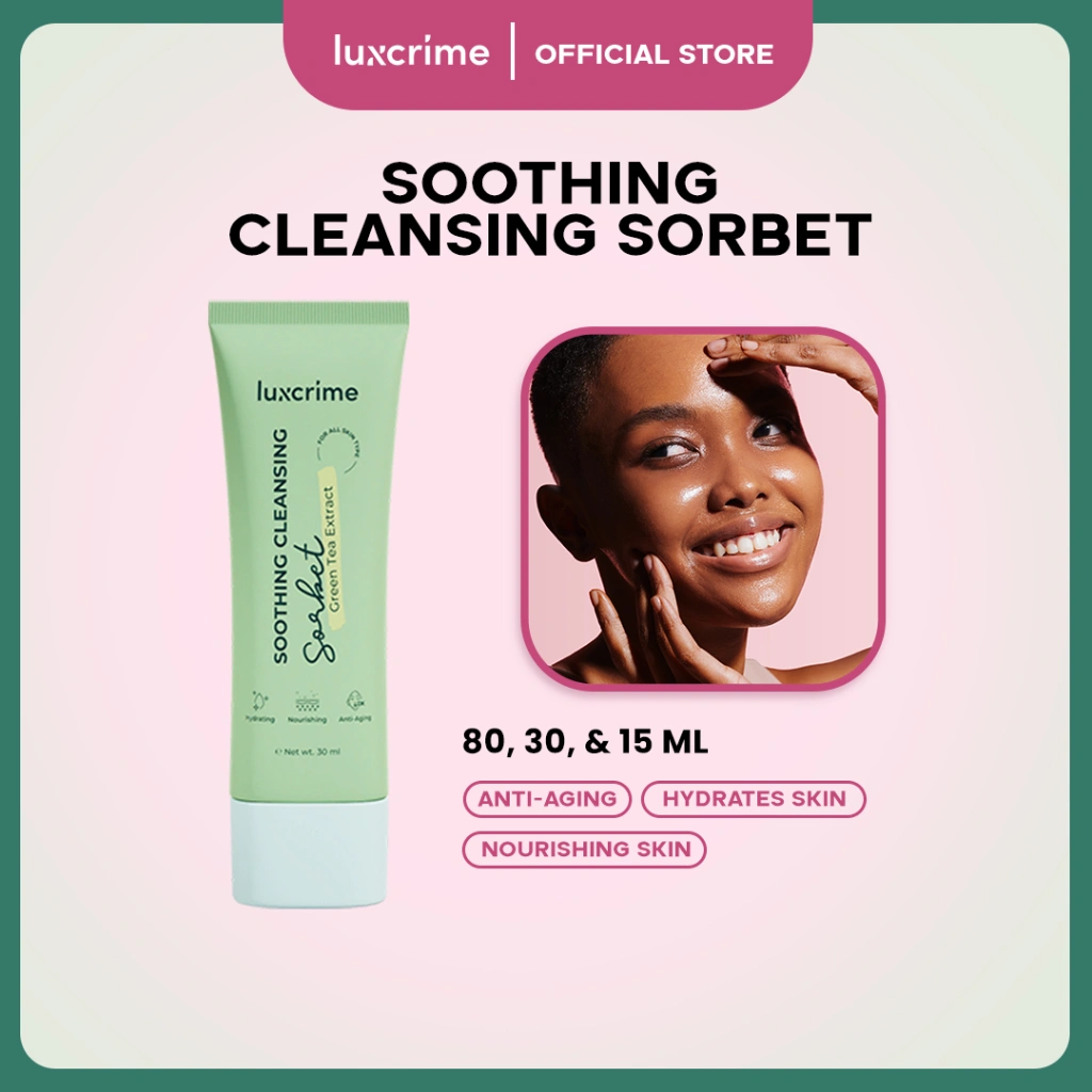 Luxcrime Soothing Cleansing Sorbet - Cleansing Balm dengan Green Tea Extract - Pembersih Wajah Untuk Makeup Waterproof Tidak Pedih di Mata Untuk Semua Jenis Kulit