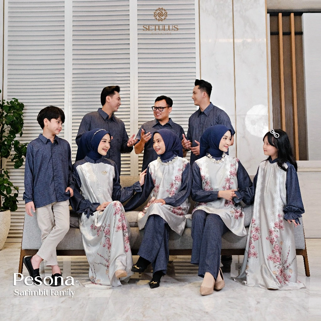 Setulus Signature Pesona Family Sarimbit Cornela Silk Mix Tencel Luxury Motif Batik Set Lebaran Keluarga Couple Gamis Muslim One Set Koko Kemeja Pria Cowok Kurta Dress Pasangan Suami Istri Ayah Ibu Anak Kondangan Tunik Mom