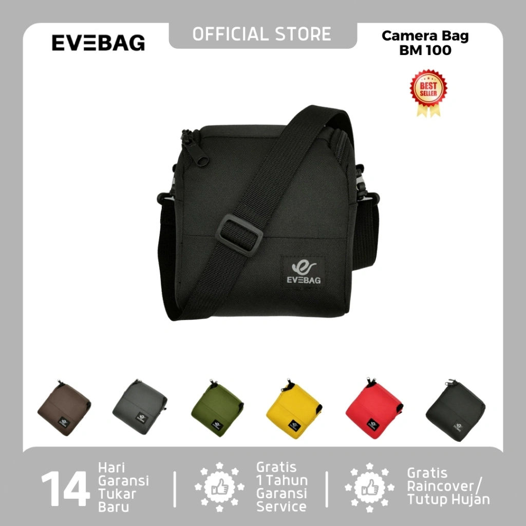 EVEBAG BM100 Tas Kamera Selempang for Camera Mirrorless Semipro Prosumer Free Raincover