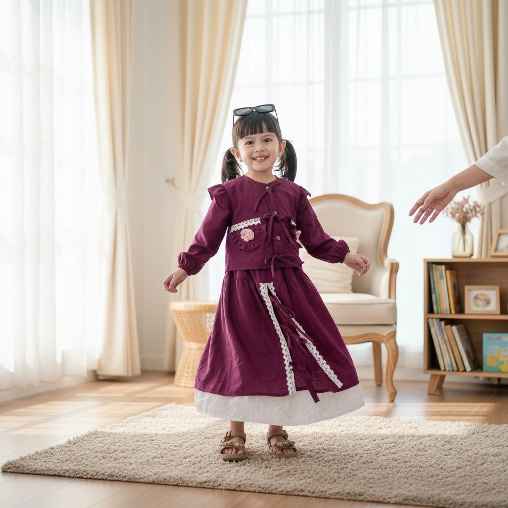 Noby collection Setelan Rok Yunnabi Anak Perempuan Usia 2-13 Tahun