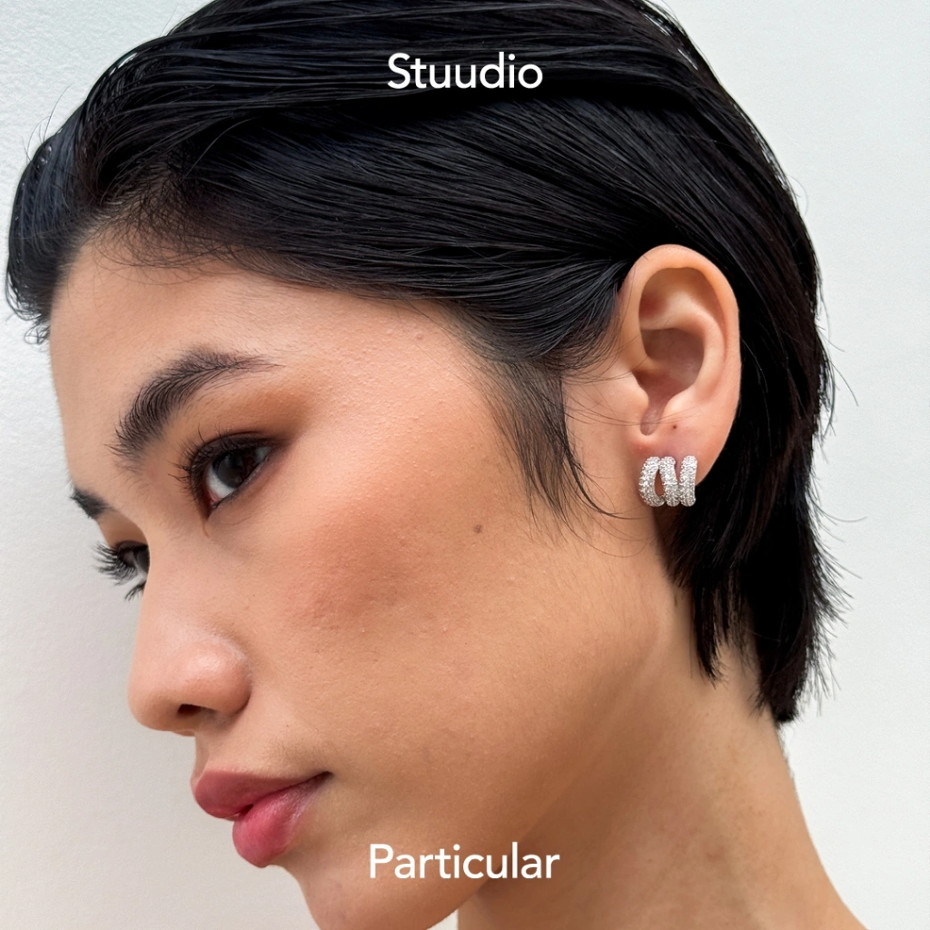 Stuudio Particular - CLAW PAVE Earrings Anting Minimalis Wanita Sterling Silver S925 Anti Karat