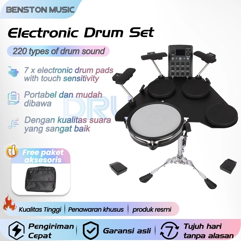benstonmusic Table Top Drum Kit with Built in Speakers Electronic Drum Set