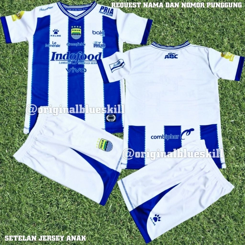 Jersey persib terbaru 2025/26 | setelan jersey persib anak terbaru bisa pesan nama sendiri | pakaian olahraga anak | setelan jersey sepak bola anak bahan tebal lembut menyerap keringat dan tidak panas / setelan jersey anak unisex outdoor sport