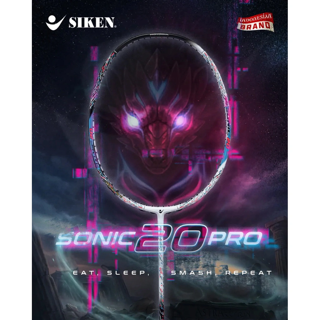 Raket Siken Sonic 20 Pro Original Badminton | 4U Head Heavy | Tension 36lbs | Nano Tech Japan | Aerosonic Frame | Free Pasang Senar