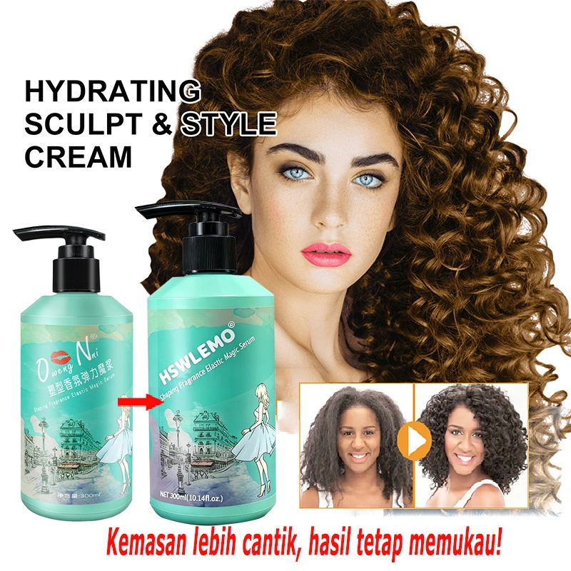 Curl Defining Gel untuk Rambut Keriting Gel Rambut Keriting Elastis cream rambut keriting Perawatan Rambut Keriting curl cream Elastin Pemeliharaan Curl Cream Rambut Curly Tahan Lama Tidak lengket