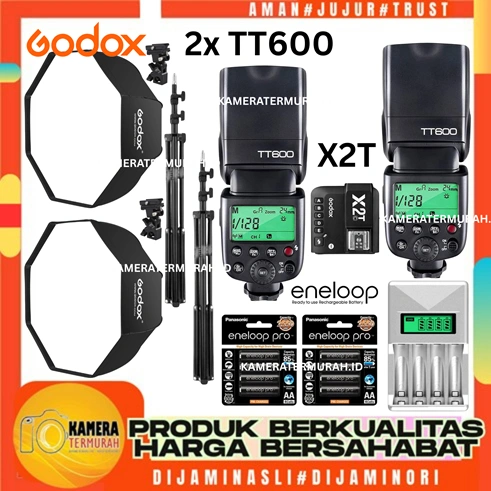 Paket Studio Payung + Godox TT600 Flash+ Trigger X2t  Lengkap
