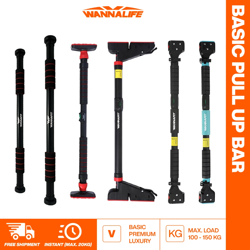 WANNALIFE Pull Up Bar Door Chinning | Alat Fitness Olahraga Rumah Reiz