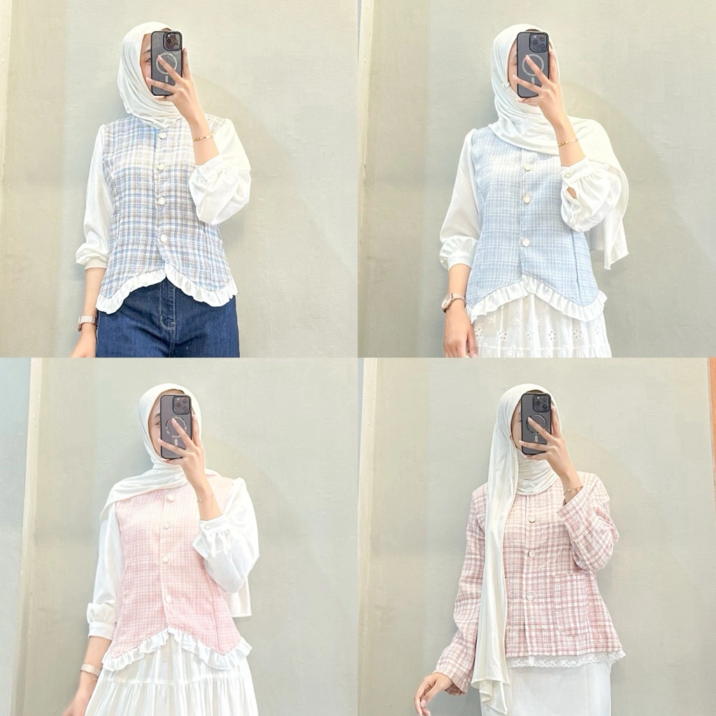 ELENA - Camela shirt atasan wanita korean look | blouse wanita model kekinian trendy korean style