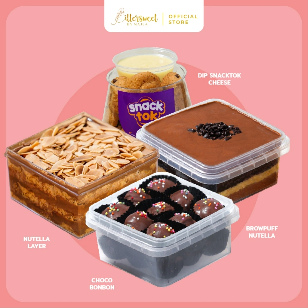 [ Exclusive ] Browpuff Nutella + Nutella Layer + Dip Snacktok Cheese + Choco Bonbon