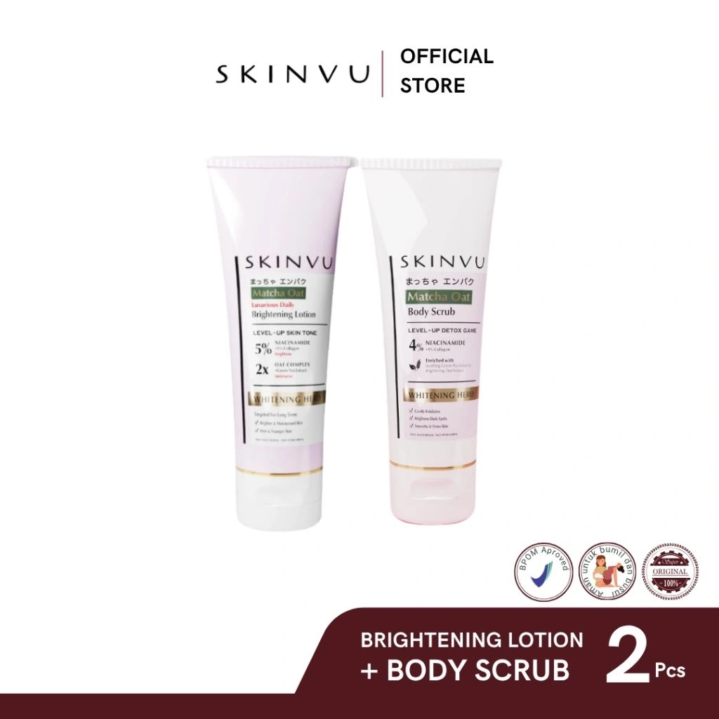 SKINVU - Whitening Body Lotion & Scrub Mencerahkan Kulit Glowing Set Bodycare