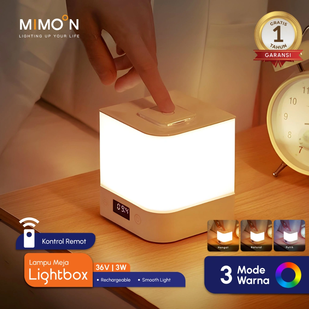 MIMOON Lampu Tidur Bayi Lampu Tidur Tanpa Di Colok Lampu Tidur Anak Lampu Kamar Tidur Colokan Lampu Recharge