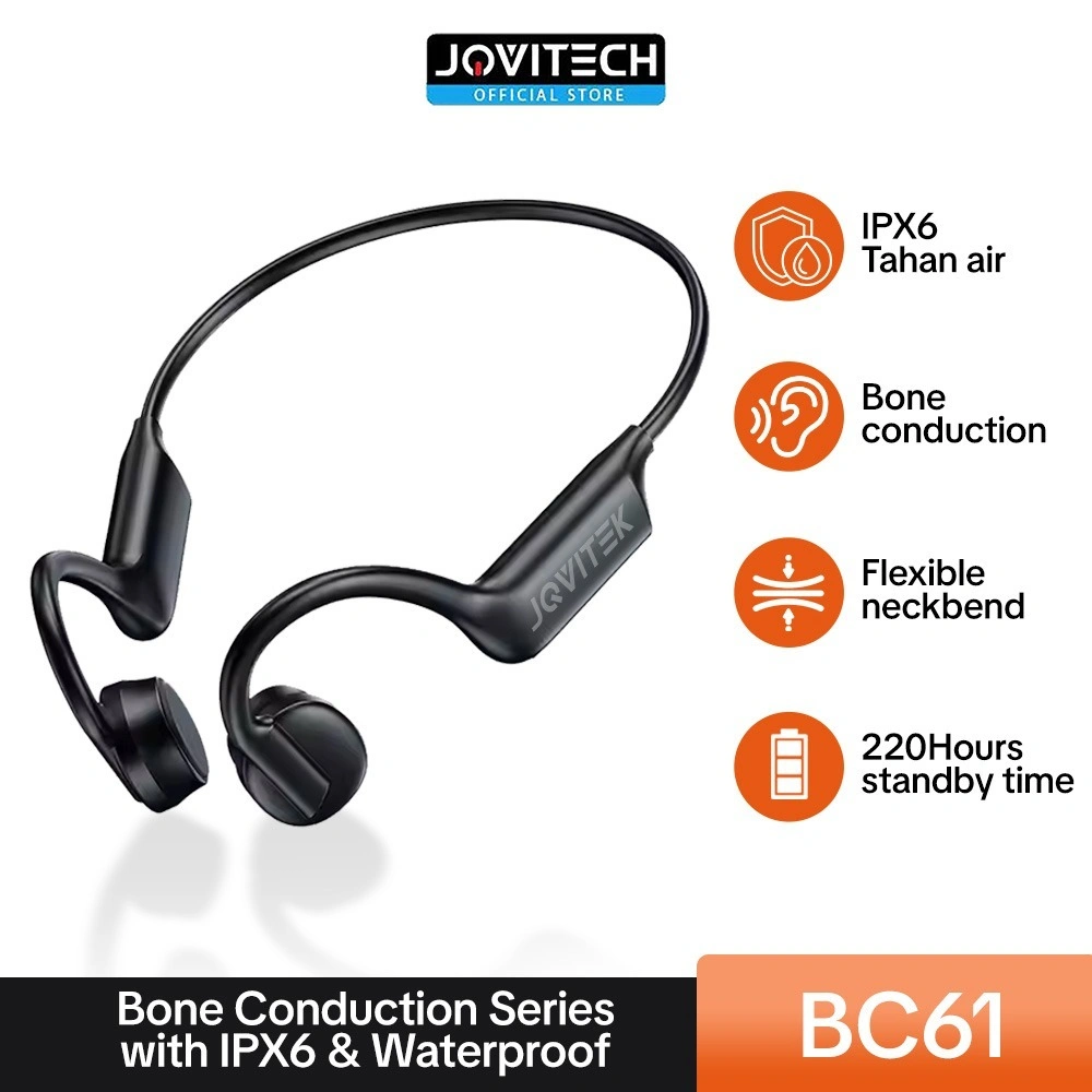 (IPX6)JOVITECH Wireless BC61 Bone Conduction Runfree Earphone Headset Open Ear Bone Conduction For Sport Waterproof IPX6