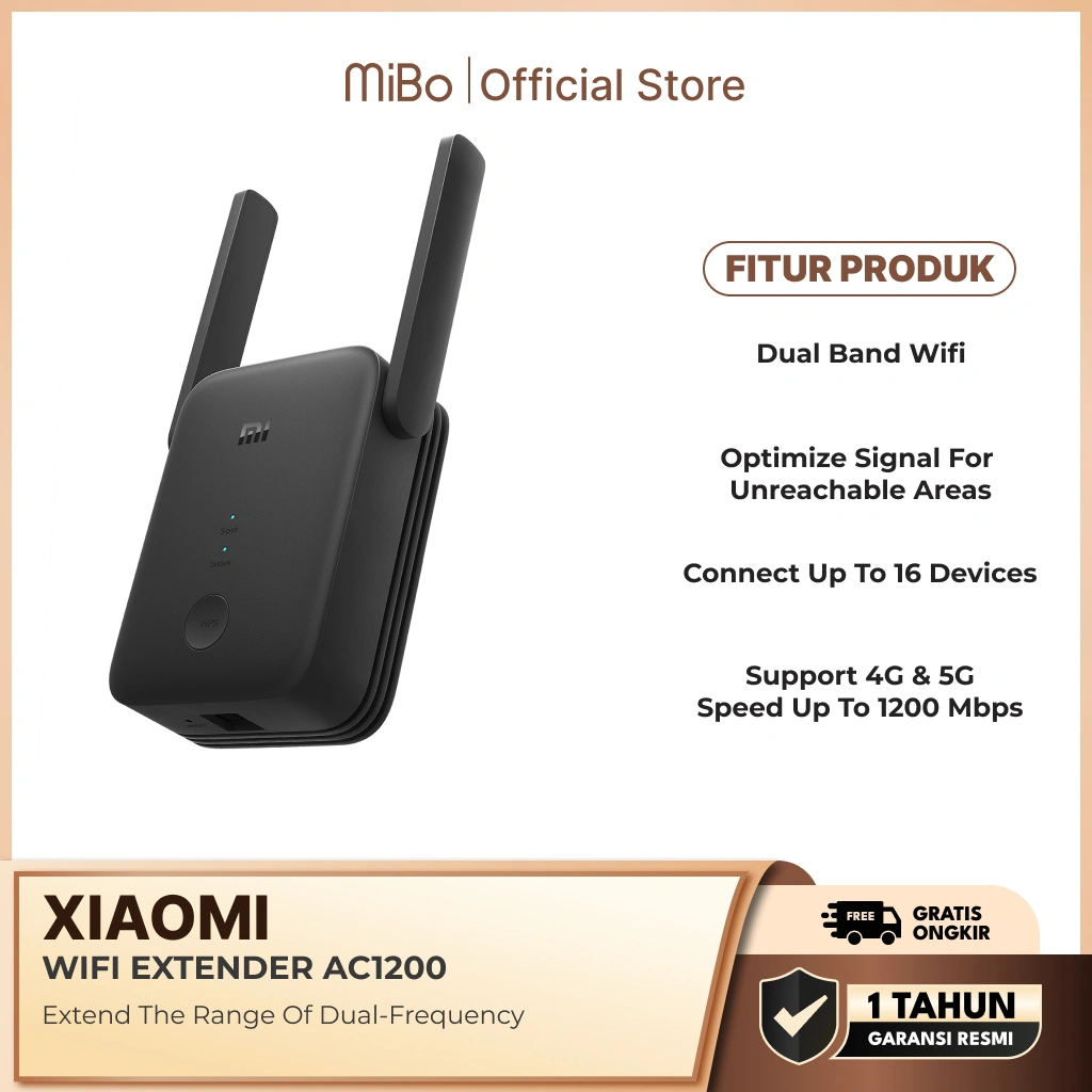 Xiaomi Mi WiFi Range Extender AC1200 Berkecepatan Tinggi Koneksi Stabil Pengaturan Mudah Garansi Resmi
