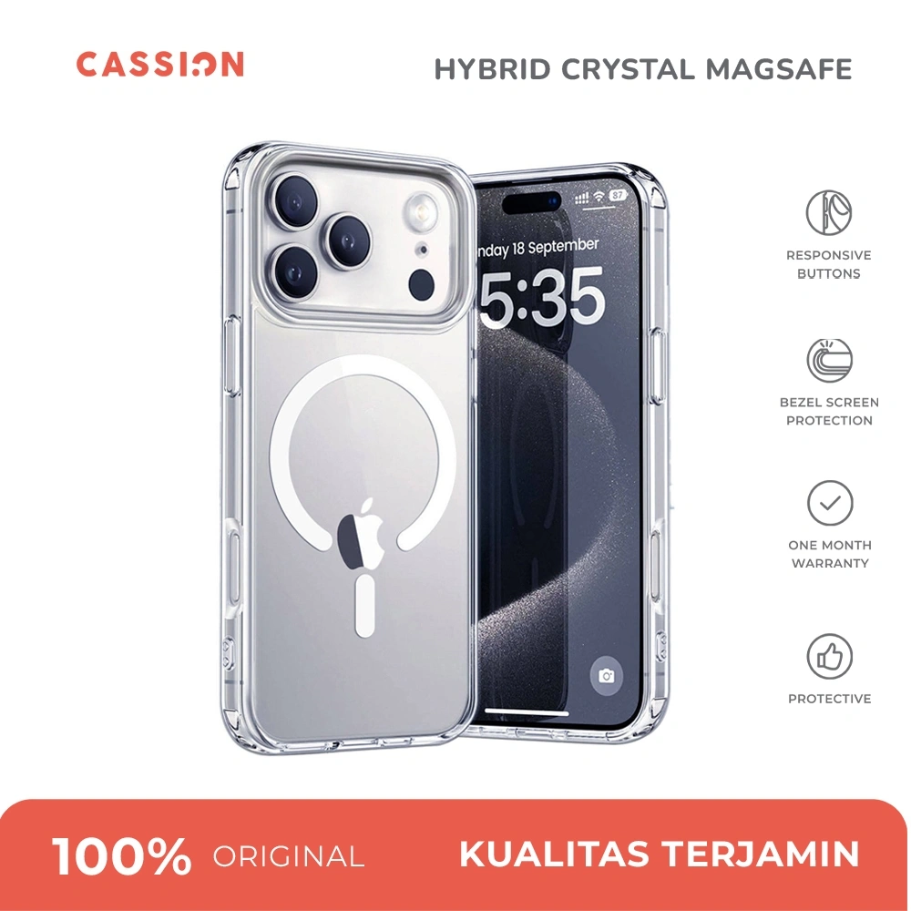 Case for iPhone 17 16 15 14 13 12 Pro Max Hybrid Crystal Magsafe 2.0 Cassion Polos / Custom