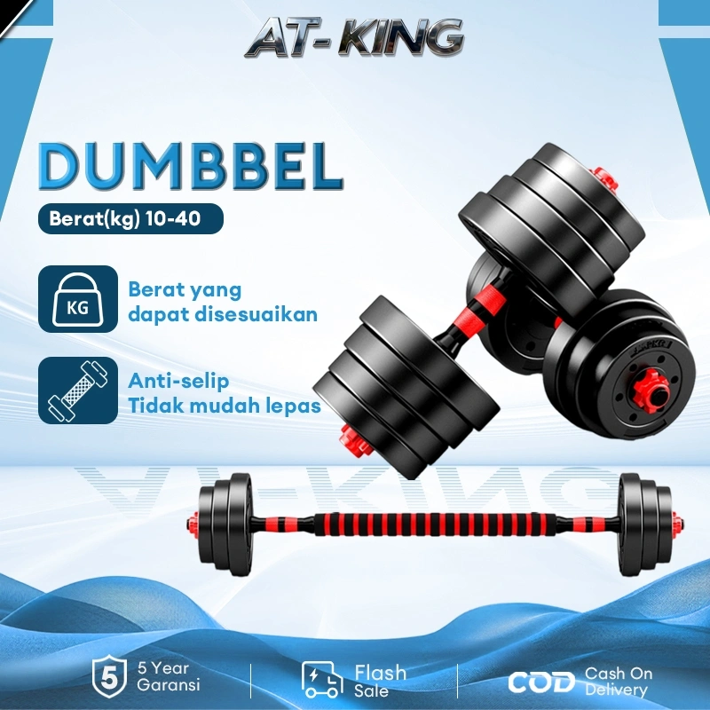 Dumbell Set 10KG/20KG/30KG/40KG Penyambungan barbel / Penyambungan kettlebell / Kombinasi Gratis