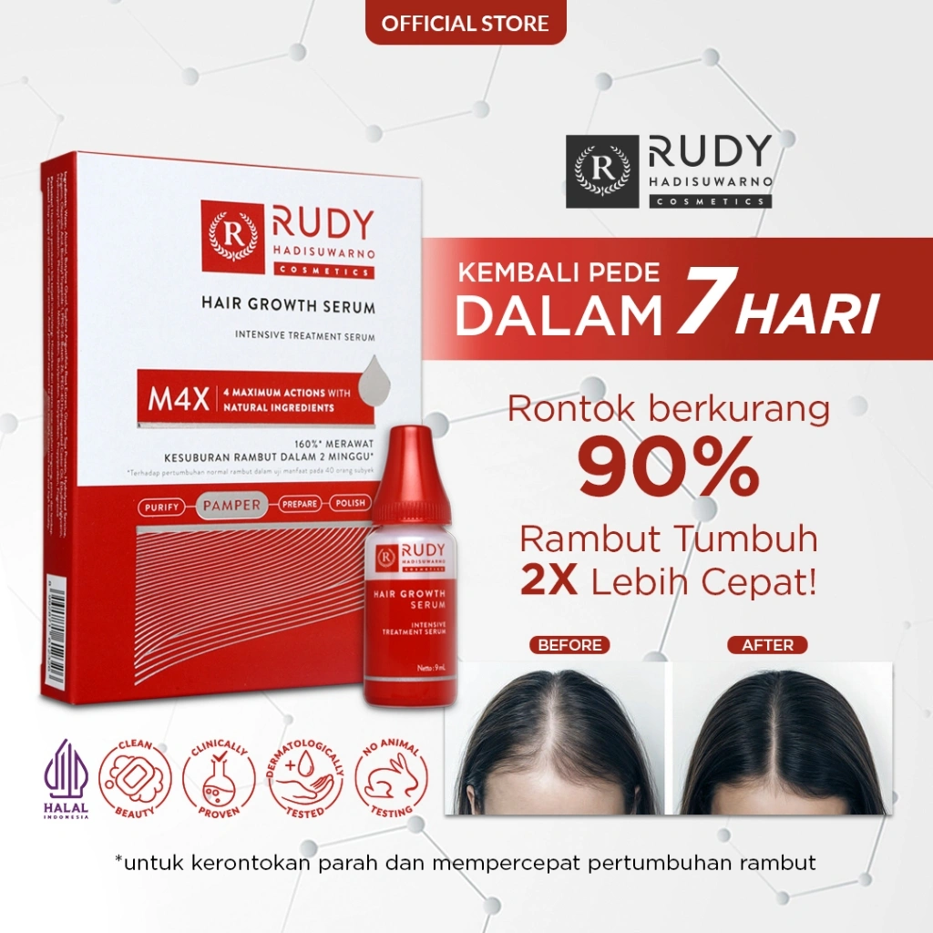 Rudy Hadisuwarno Cosmetics Hair Growth Serum NEW 6x9 ml Hair Serum Penumbuh Rambut Serum Rambut Penumbuh Rambut Botak Vitamin Rambut Haircare Hair Treatment Anti Hair Fall Serum Anti Hair Fall Treatment Hair Growth Hair Grow