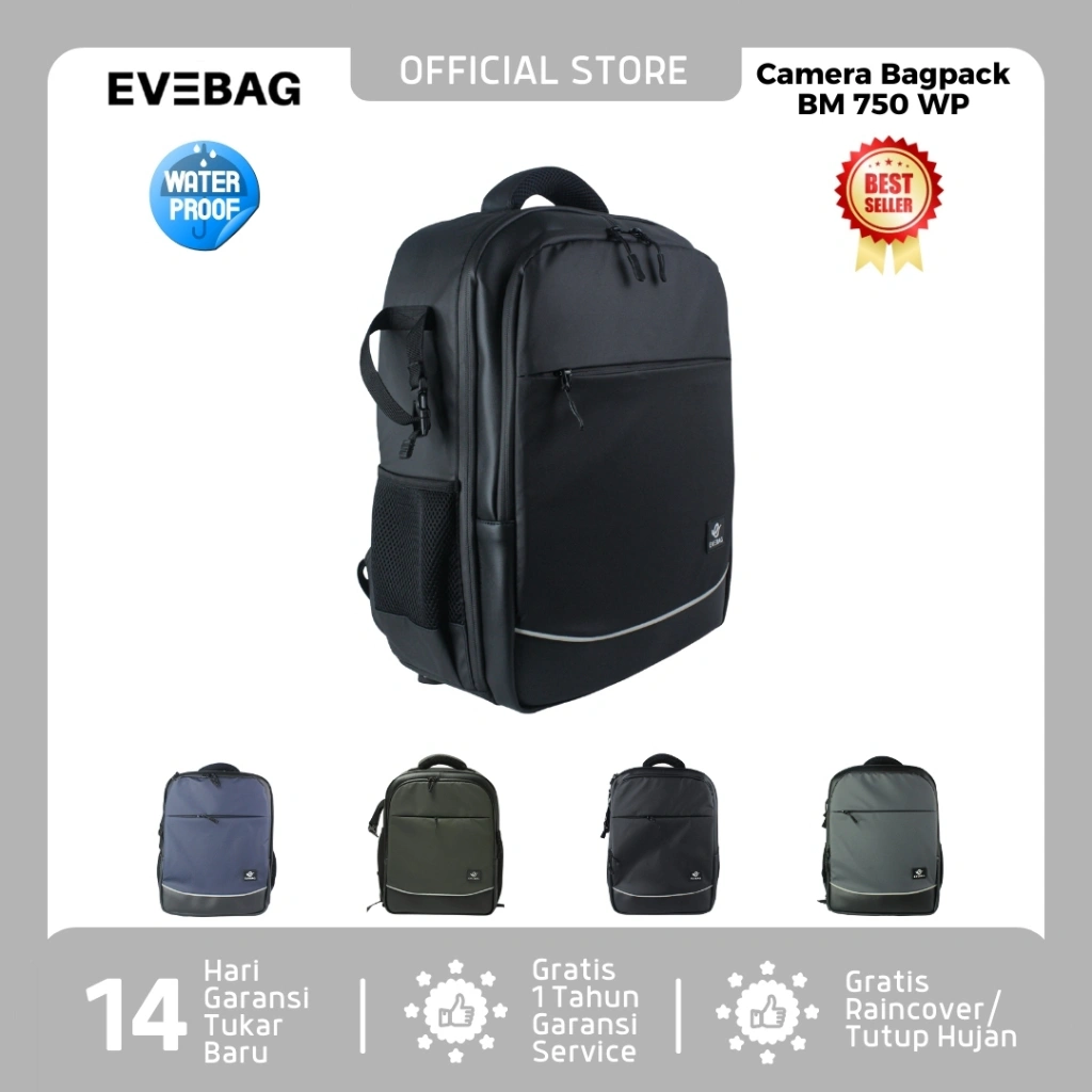 EVEBAG BM750 WP Camera Backpack Waterproof Tas Ransel Kamera DSLR Mirrorless Laptop Drone Gimbal