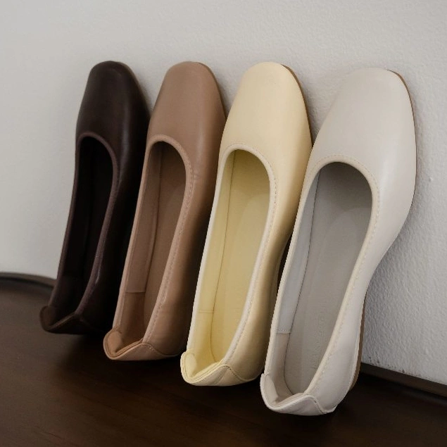 Jenn Pumpshoes 2.0 (Oat, Nude, Dark Brown, Butter) Sepatu Kerja Flatshoes Nyaman | Flats Puffy Kaki Sensitif