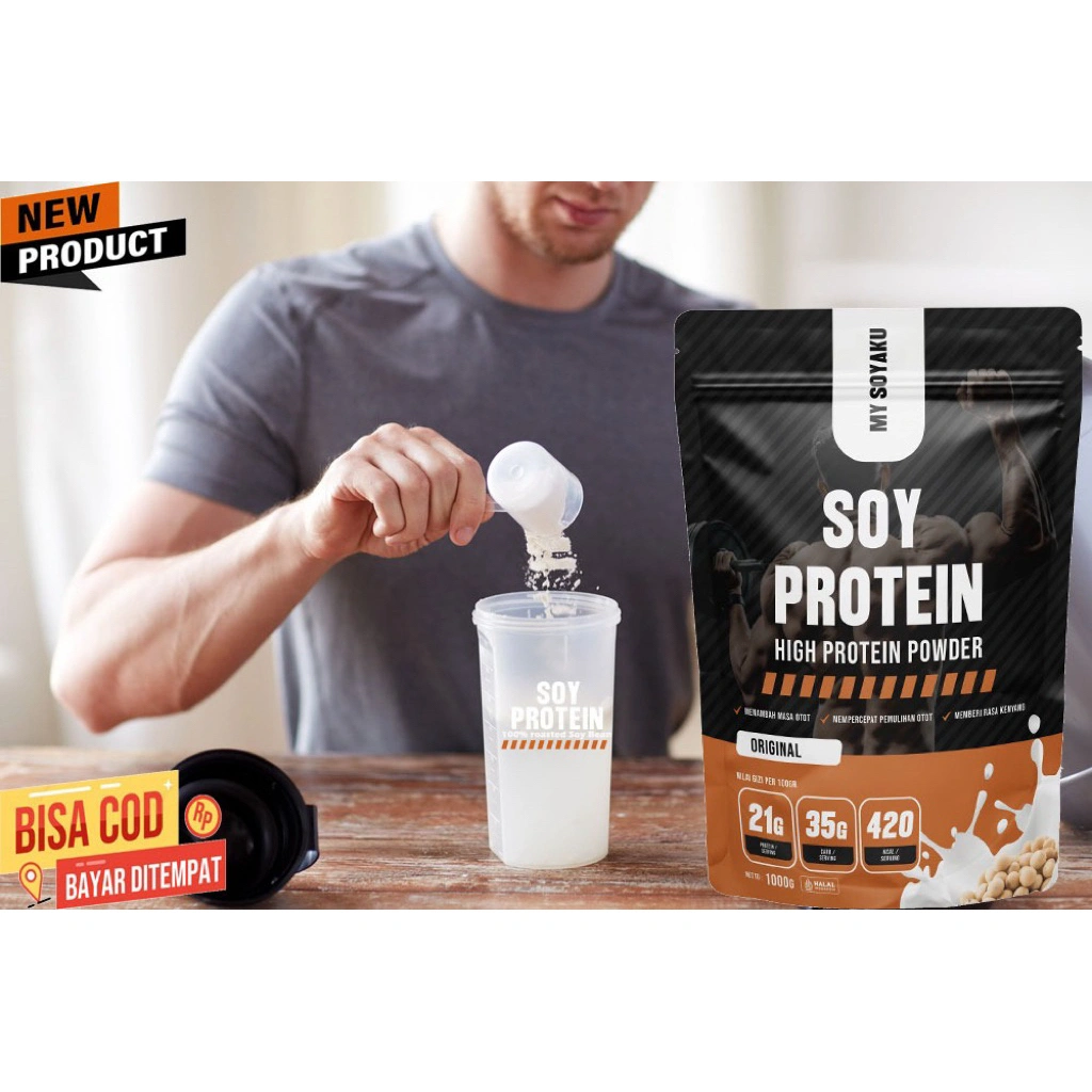 WHEY PROTEIN SUSU KEDELAI BUBUK TINGGI PROTEIN 1000 GRAM 20 SERVING